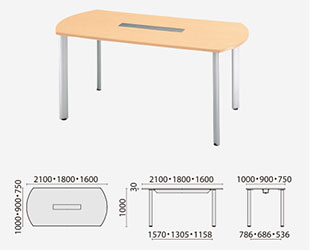 ハイテーブルHL ミーティングテーブル 木製 幅160 奥行75 高さ100cm8