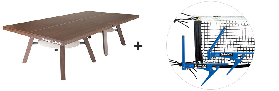 ガラージx三英 コラボ ピンポンワークテーブル用 卓球 ネットセット ピンポンオプション1