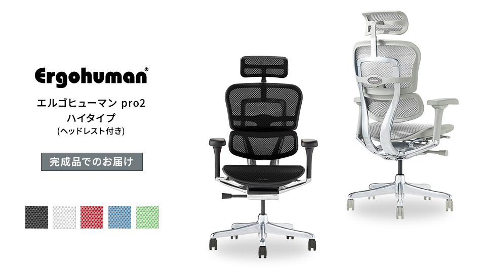 Ergohuman エルゴヒューマン pro2 ハイタイプ ヘッドレスト付き オフィスチェア1