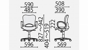 オフィスチェア  パソコンチェア chair OC/チェアOC ループ肘 ヘッドレスト付9