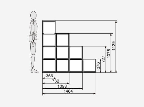 【アウトレット】CubeCompo 増設用 オープンユニット (キューブコンポ 収納棚 ボックス)5