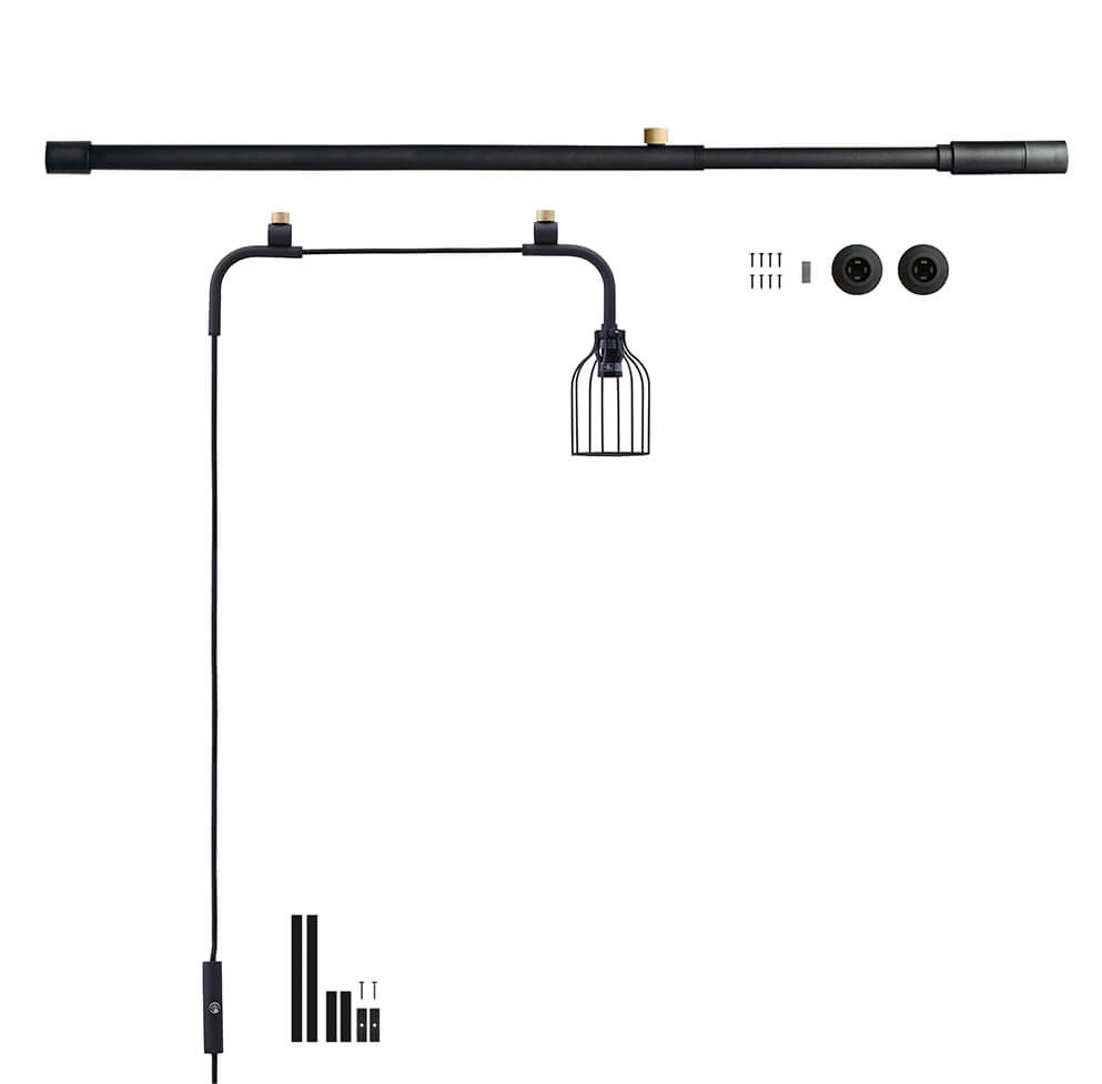DRAW A LINE(ドローアライン)ライト付き突っ張りセット 横幅75〜115cm