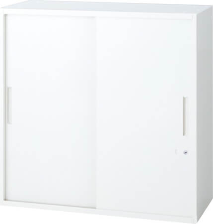 収納家具 スチール製 システム収納L6 収納庫 2枚引違い保管庫 幅90 