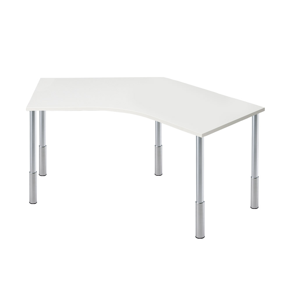 D3デスク 天板Aタイプ 白 上下昇降脚 幅153.6cm (パソコンデスク