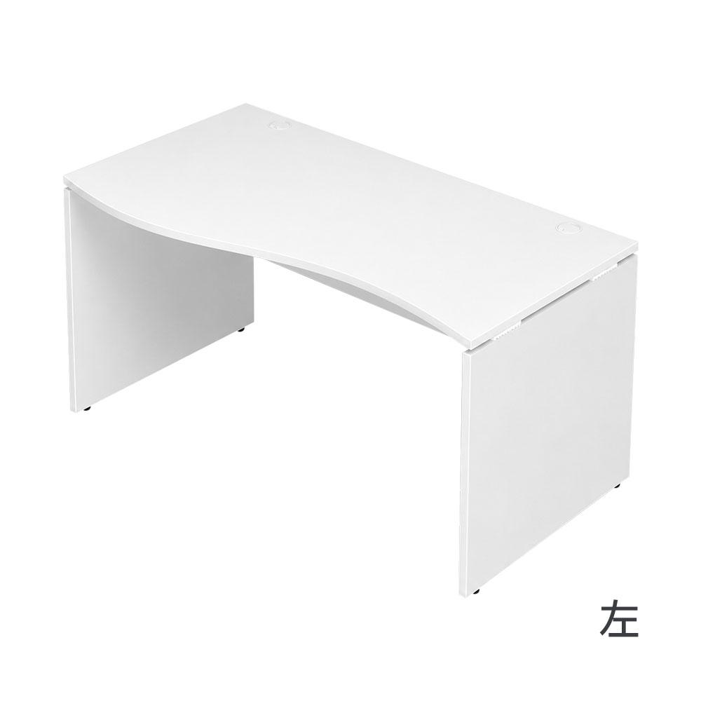 AFデスク ホワイト 波型 幅140cm 奥行76cm (オフィスデスク パソコン