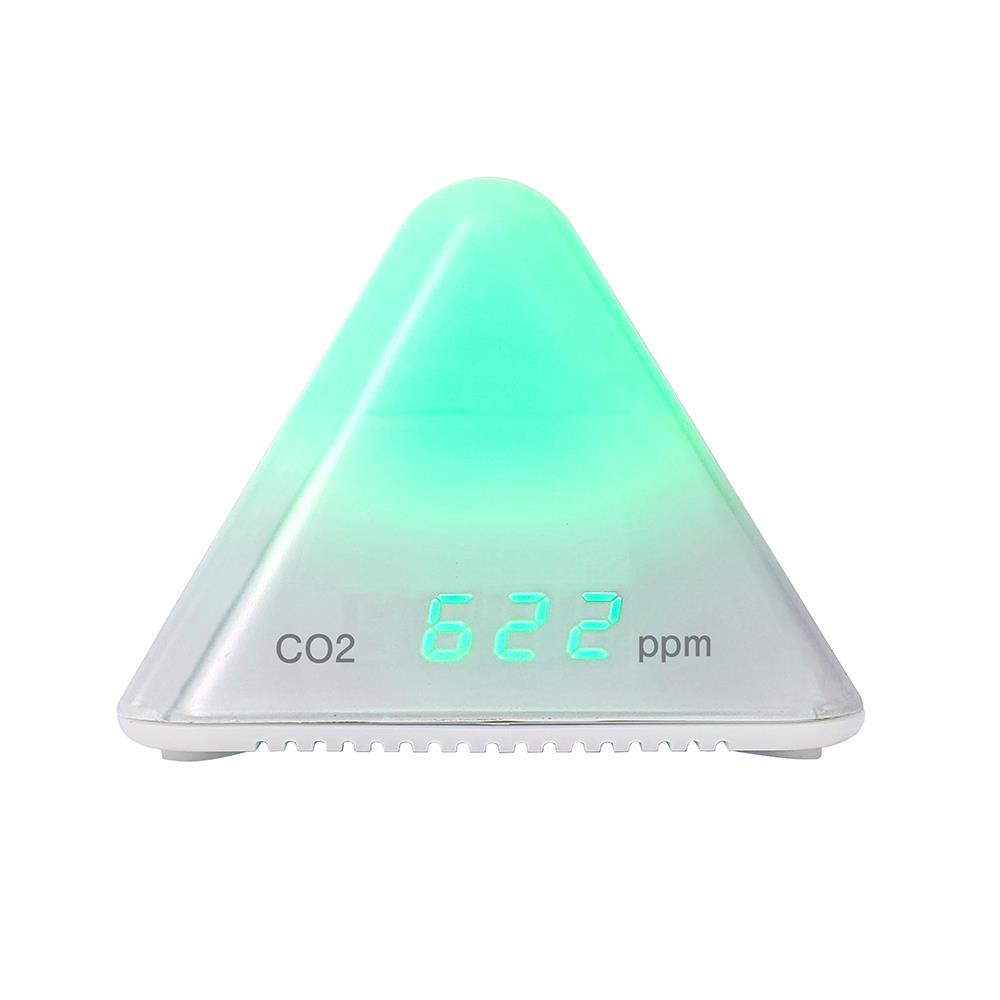 PLUS ピラミッド型 CO2モニター (二酸化炭素 換気 温度 湿度)