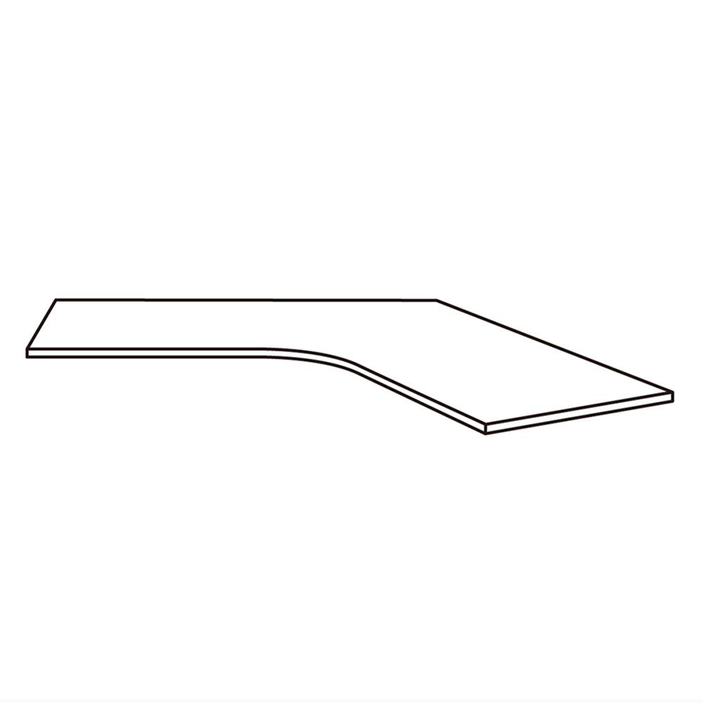 カスタマイズデスク 120度型天板 ミディアムウッド スチール脚