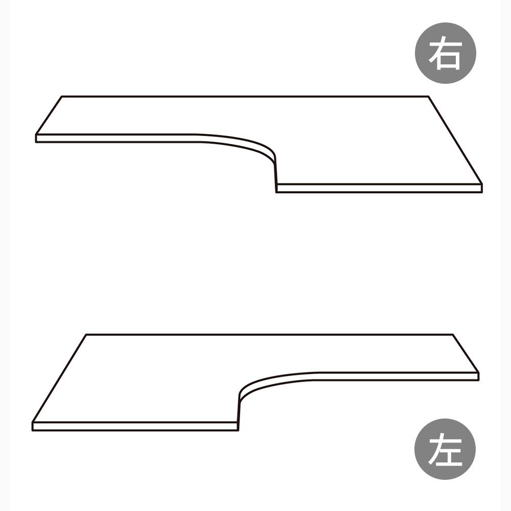 カスタマイズデスク L字型天板 ホワイト スチール脚