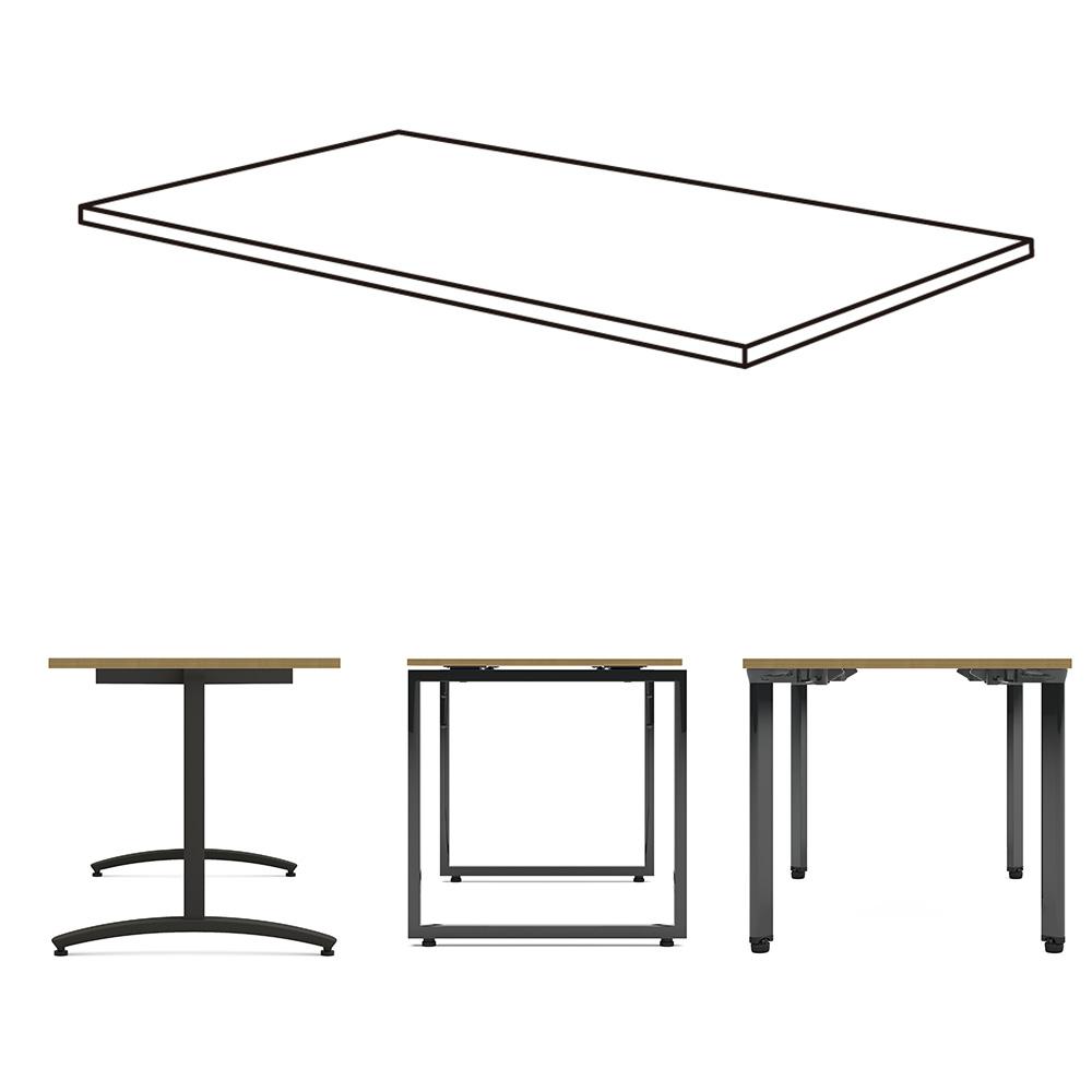 カスタマイズデスク 長方形天板 ホワイト スチール脚