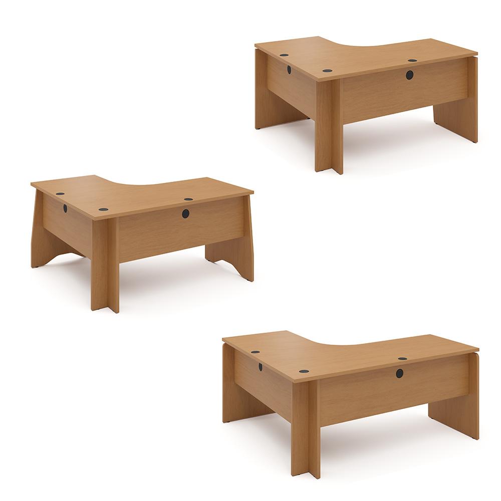 カスタマイズデスク L字型天板 ミディアムウッド パネル脚