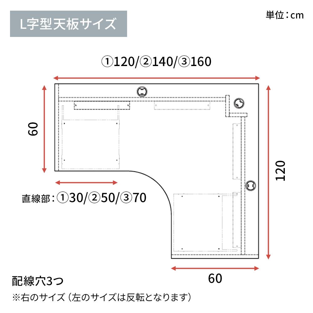 カスタマイズデスク L字型天板 ミディアムウッド パネル脚