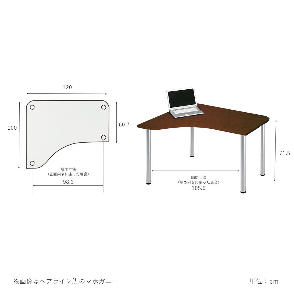 デスク D2 天板Eタイプ ヘアライン脚 幅120cm 奥行100cm パソコンデスク