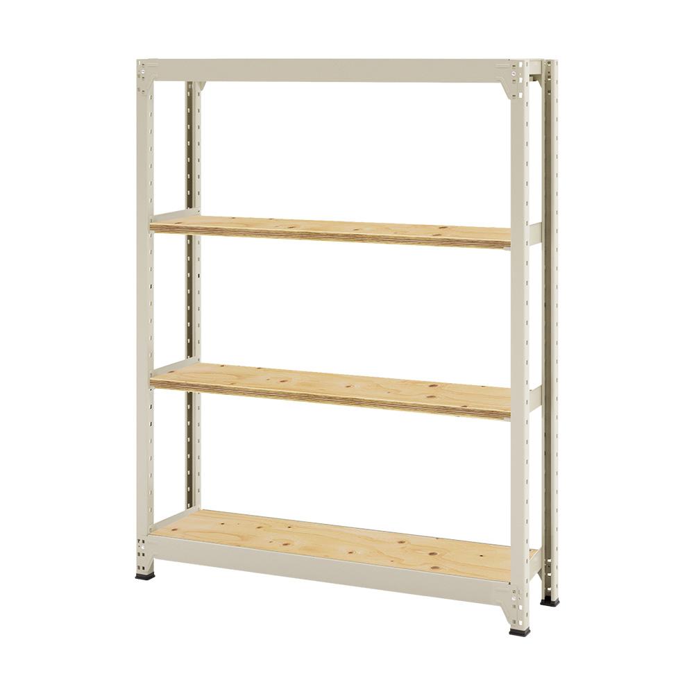 連結ラックFS 本体 木製棚 4段タイプ 幅123×奥行30.2×高さ149.7cm