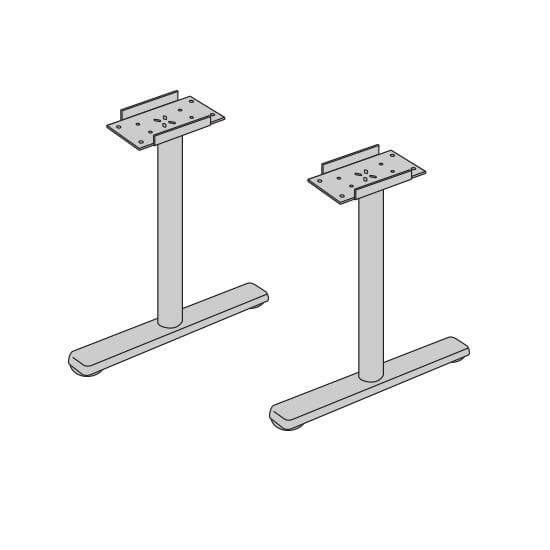 fantoni/ファントーニ デスク・テーブル T字脚デスク用パーツ T字脚 2脚1セット