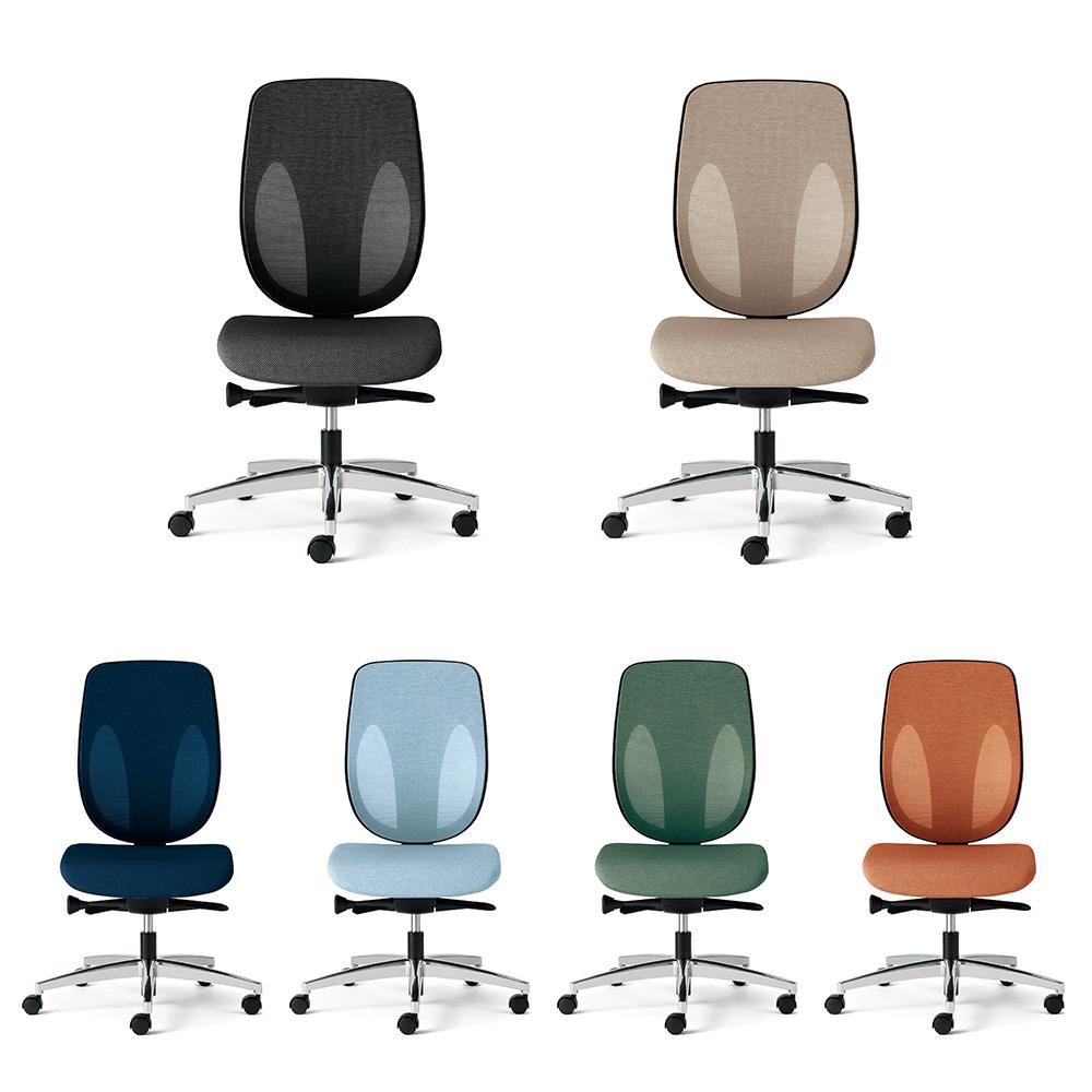 giroflex ジロフレックス 353 チェア 肘なし/アルミ脚 背座同色タイプ