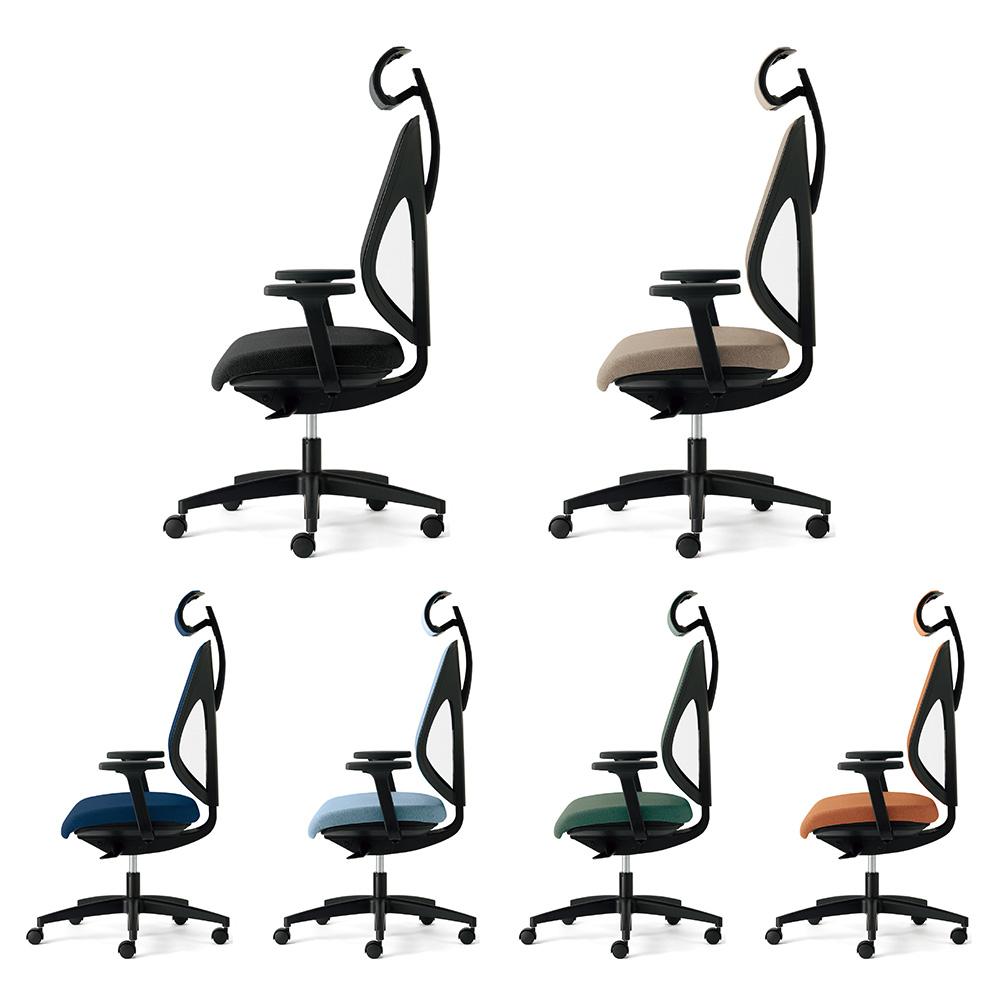 giroflex ジロフレックス 353 ヘッドレスト/肘付き/樹脂脚 背座同色タイプ