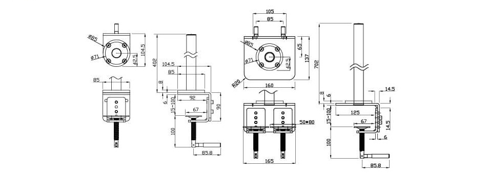 PC周辺機器 MODERNSOLID 液晶モニターアーム 水平多関節 2段2列LA-517-417