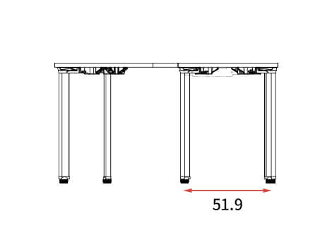 カスタマイズデスク 120度型天板 ホワイト スチール脚11