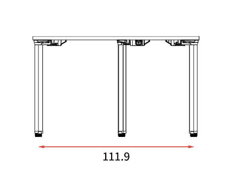 カスタマイズデスク L字型天板 ホワイト スチール脚11