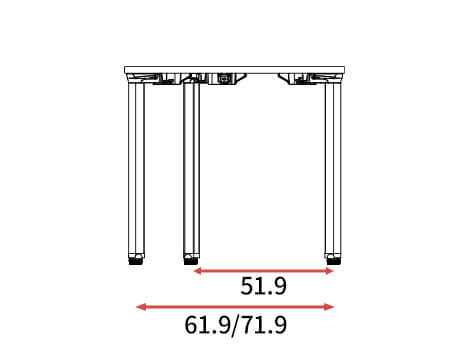 カスタマイズデスク ラウンド型天板 ミディアムウッド スチール脚11