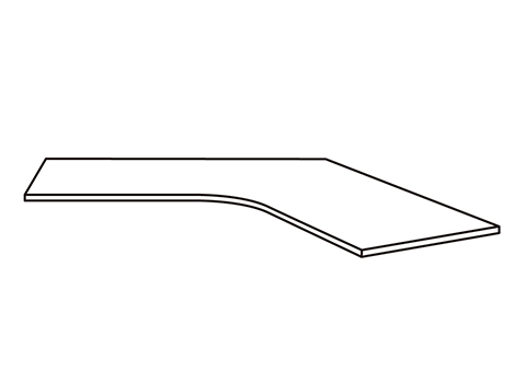 カスタマイズデスク 120度型天板 パネル脚 ホワイト2