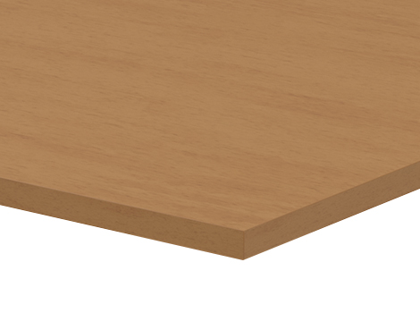 カスタマイズデスク ラウンド型天板 ミディアムウッド スチール脚3