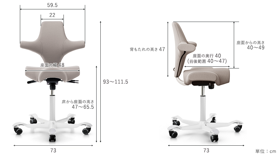 HAG Capisco ホーグ社カピスコ 布張りタイプ (フットリング付き 