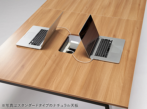 MRテーブル 抗菌・指紋レス天板 幅160×奥行80×高さ72.2cm 配線収納付き(角Rタイプ)5