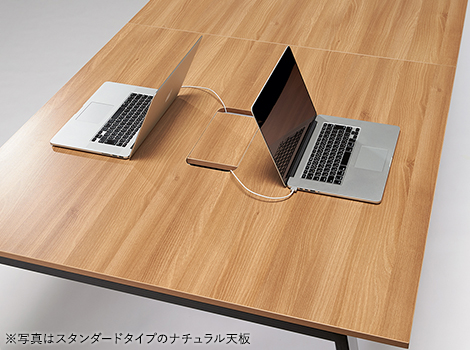 MRテーブル 抗菌・指紋レス天板 幅160×奥行80×高さ72.2cm 配線収納付き(角Rタイプ)4