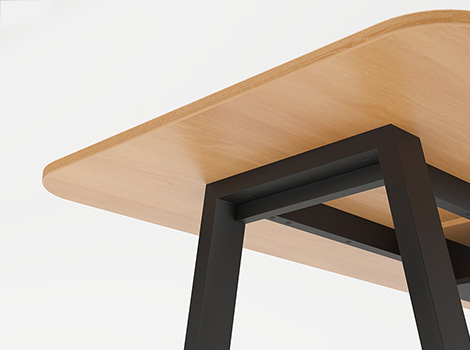 MRテーブル スタンダード天板 幅160×奥行80×高さ72cm 配線収納付き(角Rタイプ)7