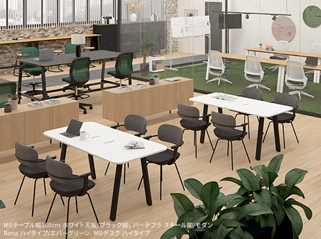 MRテーブル スタンダード天板 幅160×奥行80×高さ72cm 配線収納付き(角Rタイプ)8