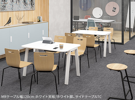 MRテーブル スタンダード天板 幅160×奥行80×高さ72cm 配線収納付き(角Rタイプ)9