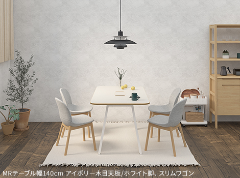 MRテーブル 抗菌・指紋レス天板 幅160×奥行80×高さ72.2cm 配線収納付き(角Rタイプ)11