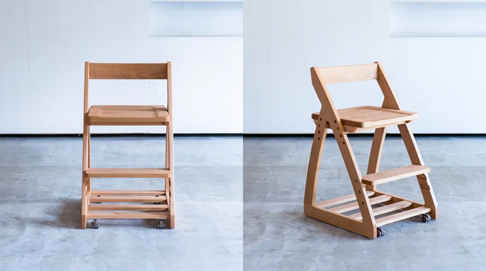 天然木アルダー無垢材 キッズチェア 学習イス ナチュラルウッドシリーズ1