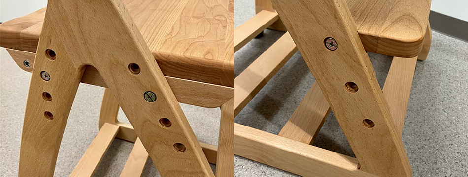 天然木アルダー無垢材 キッズチェア 学習イス ナチュラルウッドシリーズ4
