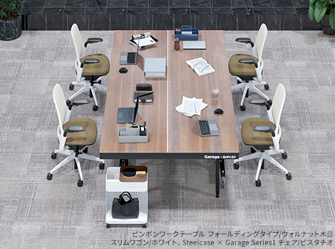 Garage×三英 ピンポンワークテーブル フォールディングタイプ 卓球台 SAN-EI4