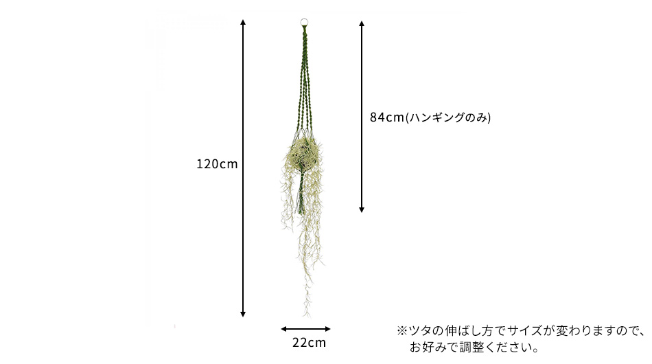 ハンギンググリーン スパニッシュモス マクラメタイプ (観葉植物 フェイクグリーン)7