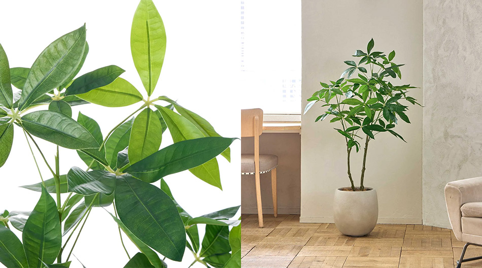 パキラ 高さ130cm (フェイクグリーン 観葉植物 オフィスグリーン エッグポット インテリア)1