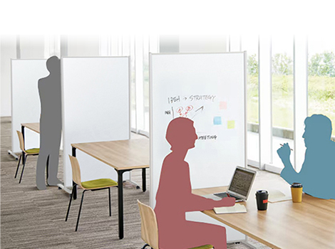 PLUS ホワイトボード スクリーンパネル 衝立型 幅91.2×高さ153.4cm3