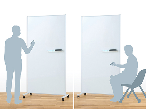 PLUS ホワイトボード スクリーンパネル 衝立型 幅91.2×高さ153.4cm4