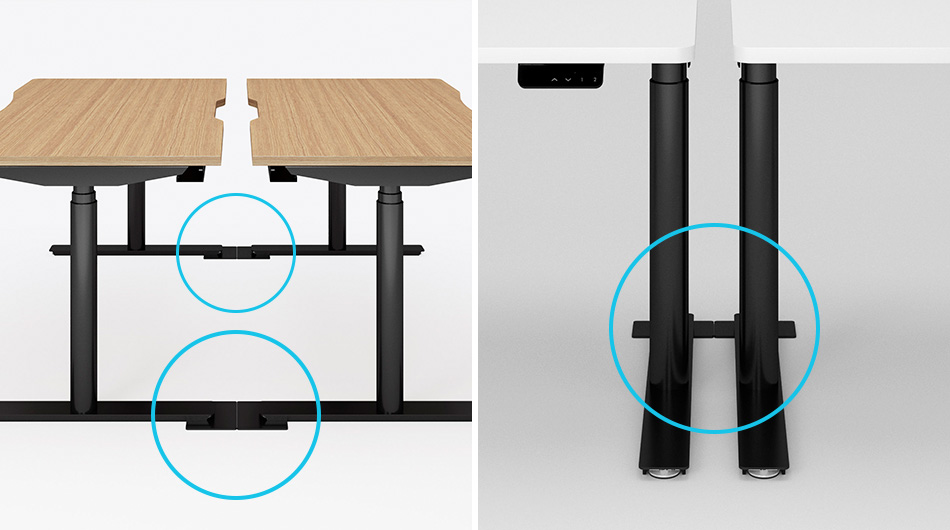 PLUS WorkMode ワークモード 電動昇降デスク専用 奥行80cm用 脚スペーサー2