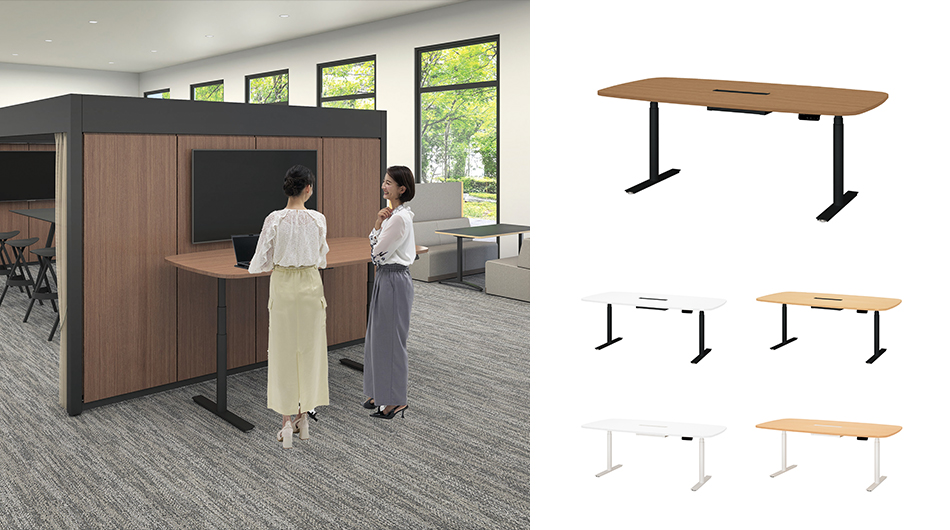 PLUS ワークモード 電動昇降テーブルA 幅200×奥行100×高さ65〜130cm2