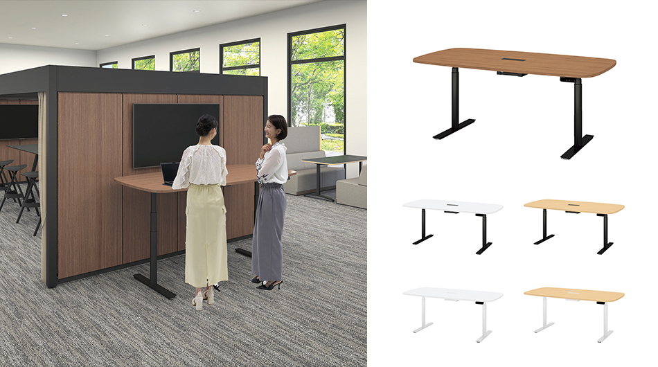 PLUS ワークモード 電動昇降テーブルB 幅180×奥行90×高さ65〜130cm2