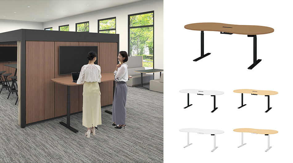 PLUS ワークモード 電動昇降テーブルC 幅200×奥行100×高さ65〜130cm2