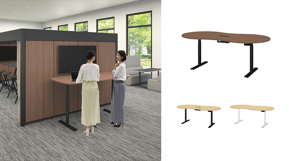 PLUS ワークモード 電動昇降テーブルC 指紋レス 幅200×奥行100×高さ65〜130cm2