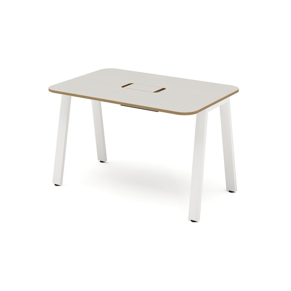 MRテーブル 抗菌・指紋レス天板 幅120×奥行80×高さ72.2cm 配線収納付き(角Rタイプ)