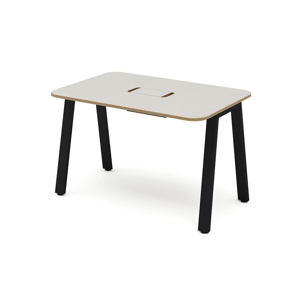 MRテーブル 抗菌・指紋レス天板 幅120×奥行80×高さ72.2cm 配線収納付き(角Rタイプ)