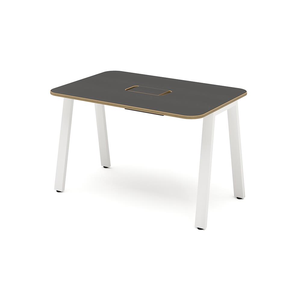MRテーブル 抗菌・指紋レス天板 幅120×奥行80×高さ72.2cm 配線収納付き(角Rタイプ)