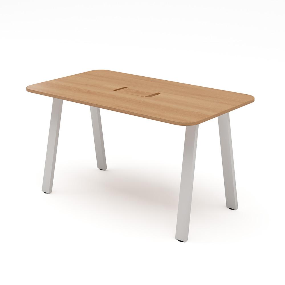 MRテーブル スタンダード天板 幅140×奥行80×高さ72cm 配線収納付き(角Rタイプ)