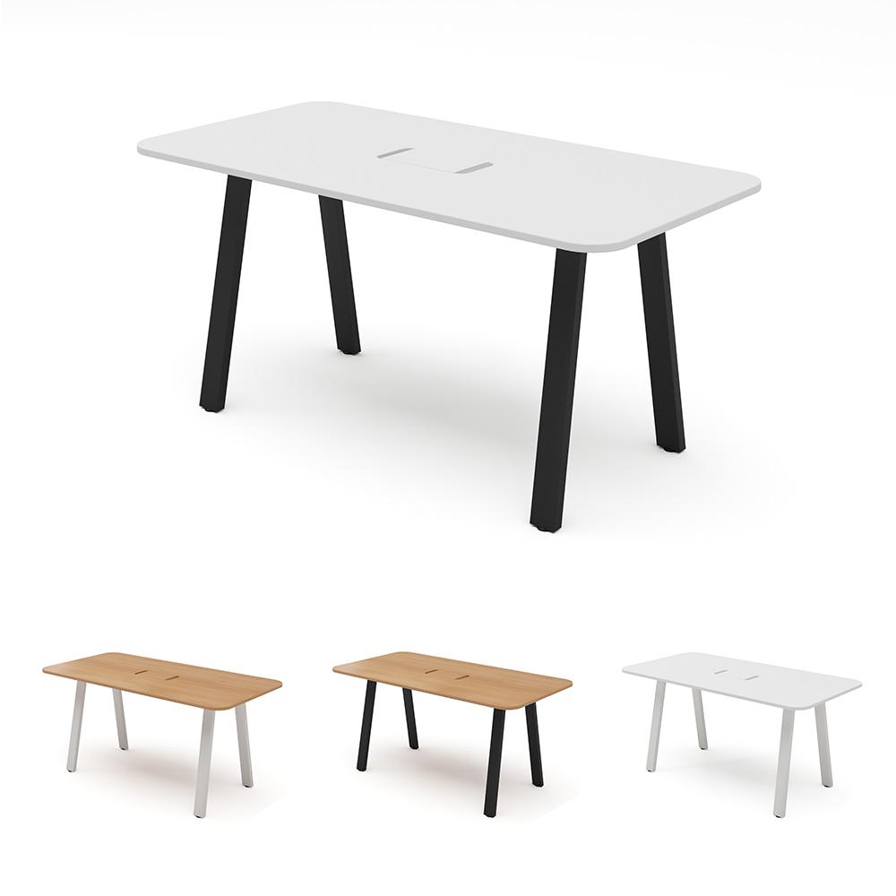 MRテーブル スタンダード天板 幅160×奥行80×高さ72cm 配線収納付き(角Rタイプ)